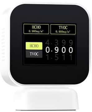 DewinLVD 5 in 1 Misuratore di Qualità Dell'aria, TOVC HCHO Misuratore di Formaldeide, Misuratore di Temperatura e Umidità Dispositivo Portatile per la Casa