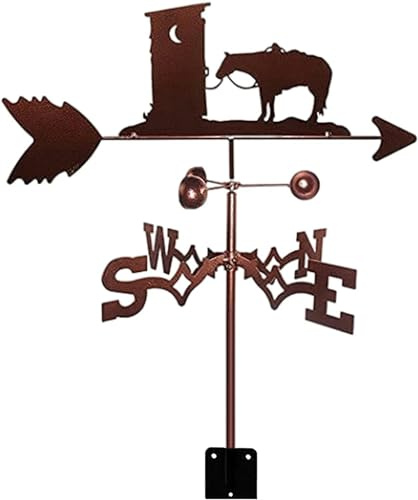Banderuola segnavento, banderuola segnavento da cowboy, banderuola segnavento in acciaio inossidabile,strumento di misurazione, indicatore della direzione del vento, ornamento da giardino per fattoria