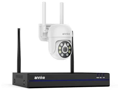 ANNKE 5MP Überwachungskamera Set Aussen WLAN, 16CH 4K NVR mit 1X 5MP PT WiFi Kameras, Farbnachtsicht, Zwei-Weg-Audio, Intelligente Personenerkennung, 24/7 Aufnahme Innen Outdoor, NO HDD