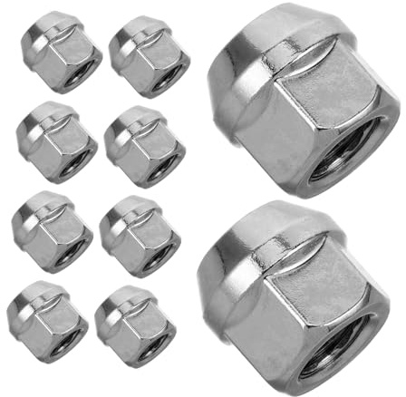 HIAKDOFT 10 pièces Écrous de Roue Acier pour Remorque Écrous Coniques Ouverts Durables pour Goujons de Roue de Camion et RV Résistants à Usure Eau