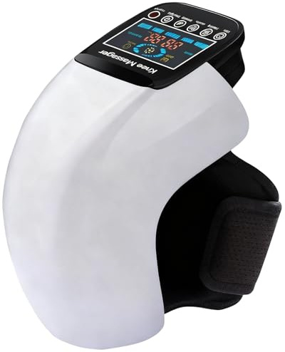 Knee Massager, Knee Heat Pads, Cordless Air Compression Massager for Knees | 4-in-1 Electric Heating & Vibration & Timing, Rechargeable for Shoulder Leg