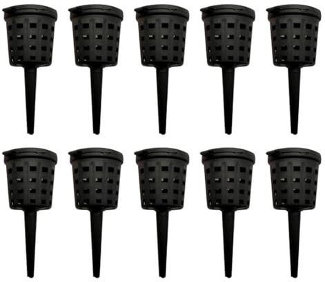 Vilgftyiet Cultivate Garden Aquarium Nursery Cesti fertilizzanti a rilascio lento, 50 pezzi, nero, plastica, 5 cm