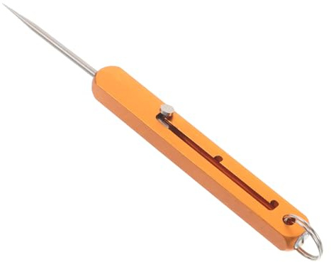 SAFIGLE Herramienta Portátil para Cigarros Retráctil con Llavero, Aguja de Póker Compacta Dorada, Punzón Pequeño para Mejorar el Tiro de Cigarros en Viajes, Accesorio Práctico