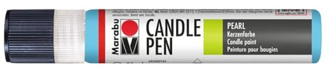 Marabu 18050009090 - Candle Pen Hellblau, Kerzenpen, cremig, weiche Wachsmalfarbe, auf Wasserbasis, lichtecht, geruchsneutral, wetterfest, kinderleichte Kerzendeko, 25 ml