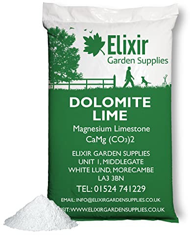 Elixir Gardens Dolomite Lime Fertiliser & Soil Improver | 500g-25kg Bags Available | Magnesium Limestone Dolodust 10kg Bag | Treats up to 200 sq. meters!