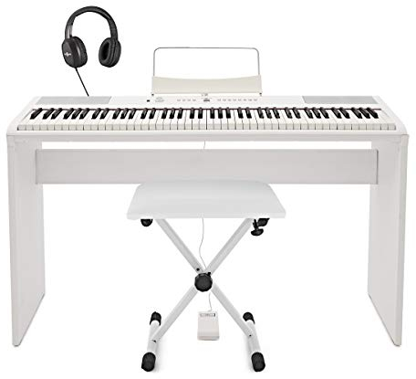 SDP-2 Stage-Piano von Gear4music mit Komplettpaket, Weiß