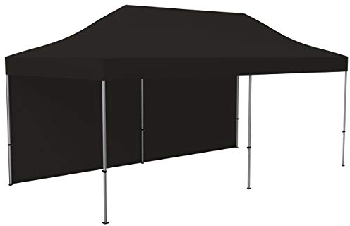 Vispronet Profi Faltpavillon Basic 3x6 m in Schwarz - Scherengittersystem - 1 Zeltwand (weitere Farben & Größen zur Auswahl)