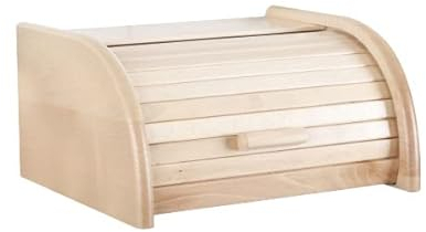 Contenitore per il pane in legno con chiusura a serranda per conservare il pane in cucina, Legno, Natural Wood, large