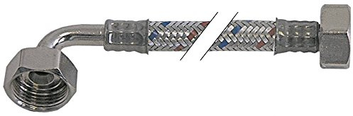Flexschlauch Anschluss 1: 2: 1/2' 1/2' Arbeitsdruck 10bar gerade-gebogen Länge 2500mm CNS-Umflechtung DN10 Platzdruck 95bar DVGW