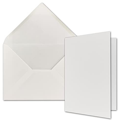 FarbenFroh by GUSTAV NEUSER A5 Doppelkarten Set inklusive Briefumschläge - 25er-Set - Blanko Einladungskarten in Hochweiß mit gerippten Briefumschlägen (Strukturprägung)