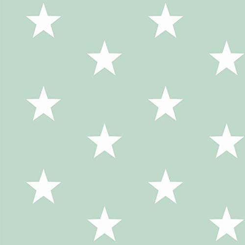 babrause® Baumwollstoff Sterne Mint Webware Meterware Popeline OEKOTEX 150cm breit - Ab 0,5 Meter