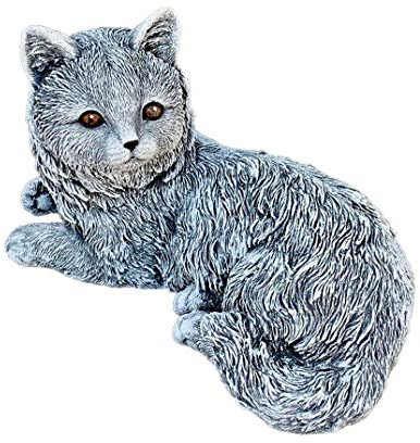 stoneandstyle Steinfigur Katze Emilia liegend frostfest wetterfest Gartenfigur Steinguss