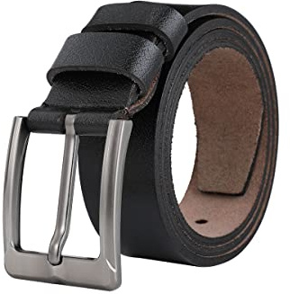TEAMMAO Ceinture Homme Jeans Grande Taille 110CM-180CM Ceintures Homme En Cuir 3,8 CM Pantalon de Travail Ceinture avec Boîte Cadeau.