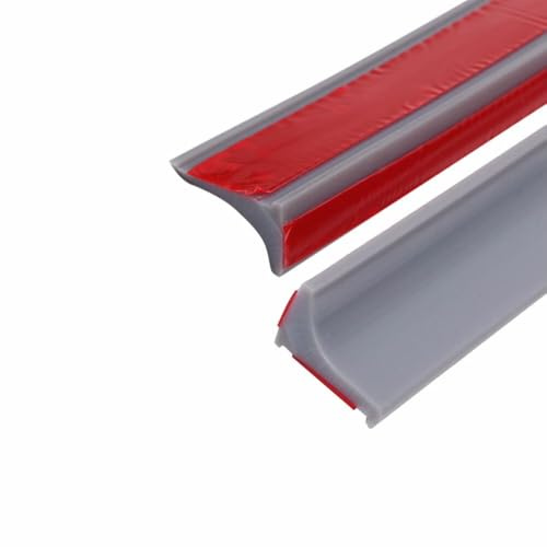 3 metros Barrera de Ducha Silicona Barrera Agua Ducha Autoadhesiva Borde Plato Ducha Plegable Barrera para Agua Umbral de Ducha de Baño y Cocina, Gris (Dos caras adhesivas)