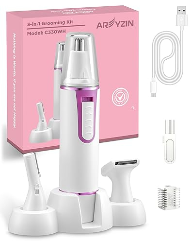 Painless Nose Hair Trimmer for Women 2025 Upgrade Nose Trimmer Ladies Noses Hair Trimmer Dual Edge Blades with IPX7 Waterproof,Powerful Motor,Easy Cleansing,White