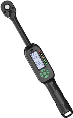 Digitaler Drehmomentschlüssel 3/8 Zoll, (6,8-135Nm)± 2% Fehlergenauigkeit, Fahrrad & Motorrad Drehmomentschlüssel, Drehmomentschlüssel klein mit voreingestellter Speicher Summer und LED-Anzeige