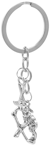 Kisangel Hockey-Schlüsselanhänger - Metall Eishockey Spieler für Schlüsselbund & Rucksack Taschen Kinder Frauen Männer Hockey-Fans (8cm)‌