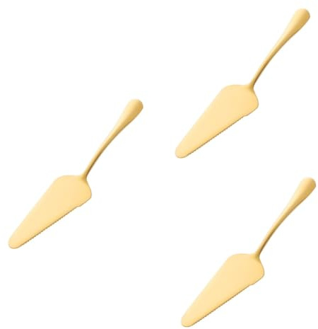 TOPBATHY 3 Pièces Pelle à Gâteau En Acier Inoxydable Coupe- Et Spatule à Dessert Triturateur De Fromage à Ustensiles De Barbecue Grattoir à Gâteau Plus Lisse Voyage Pizza or