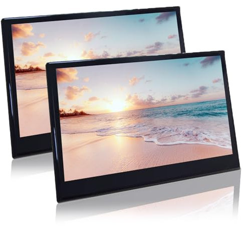 PLABNK Auto-Kopfstützen-Videoplayer (2 + 32 G), Tragbarer 12,5-Zoll-Player, Unterstützt USB/SD-Karte, 1920 X 1080 P, Bluetooth-Übertragung/WiFi-Verbindungsgeräte, Android 9.0,2PCS