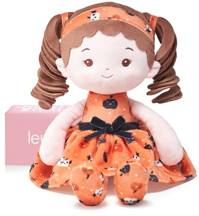 LeyaDoll mjuk babydocka leksak (32 cm), min första tygdocka för 1-åriga flickor, födelsedagspresent, småbarn -Pumpkin