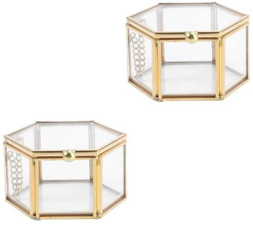VALICLUD 2 Stück Ringkästchen Aus Glas Schmuck Organizer Zarter Ringhalter Ringaufbewahrung Vitroleros Para Mini Vintage Schmuck Muschelring Schmuck Zierlicher Schmuck Goldenes