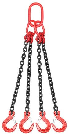 UYSELA Haken aus Hochfestem Legiertem Stahl, 2/4 Strang Krankette Zum Heben, 6400kg Tragfähigkeit, Krangehänge für Maschinen, Fabriken, Lagerhäusern, Garagen,6.4t -4 Hook/1M