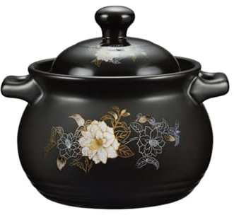 Cocotte en céramique, cocotte de santé résistante aux hautes températures, marmite à Soupe pour ragoût Domestique, Petite cocotte en céramique, marmite en Pierre à Flamme nue à Double Oreille, 2,5 L