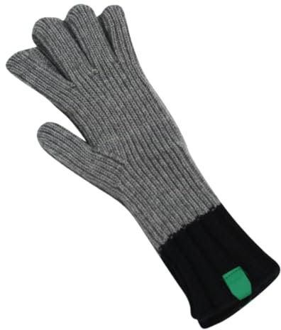 JINZIJINYU Winterhandschuhe Damen Strickhandschuhe Fünf Finger Handschuhe Mit Undichten Fingern Und Farblich Passenden Winddichten Radhandschuhen Aus Wolle Für Mädchen Grau Und Schwarz