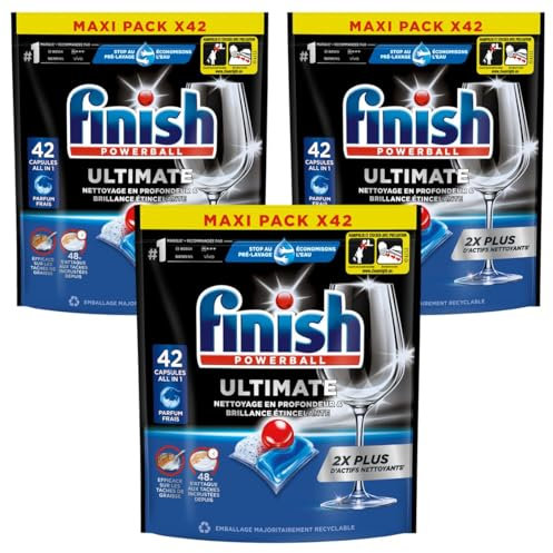 Finish Ultimate Pastilles Lave-Vaisselle All in One- Parfum Frais - 126 Tablettes Lave-Vaisselle