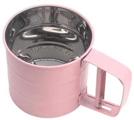 Hand Squeeze for Flour Sifter | Stainless Steel Flour Sifter Beautiful Handheld Baking Flour Sieve | Large Capacity Baking Sieve Cup Fine for Bake & Decorate Coffee