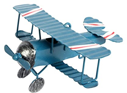 STOBOK Vintage Flugzeug Modell aus Metall Retro Flugzeugdeko Doppeldecker Ornament für Tischdekoration Kunsthandwerksmodell für Zimmerdekoration und Geschenkidee