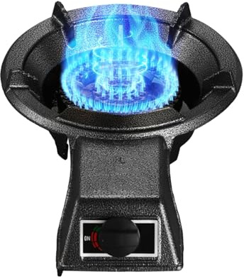 BZJPRFC Fornello A Gas Bruciatore Singolo, Piano Cottura A Gas da 7,0 KW, Piano Cottura da Cucina, Protezione Anti-spegnimento, con Valvola E Tubo di Collegamento, for Gas di Petrolio Liquefatto