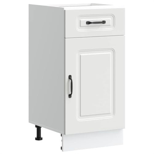 HETFTJN Vetrina Soggiorno Armadio Cucina Mobiletto Cucina Mobile da Cucina - Base da Cucina Kalmar Bianco in Legno Multistrato per Cucina Esterno Bagno Soggiorno
