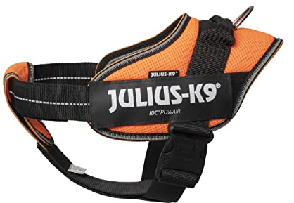 IDC Powair Hundegeschirr, Größe: XL/2, Orange + JK9 Powair Druckverteilerpad, Größe: L-XL, Orange