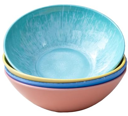 Darthome Set of 4 Colour Mix Outdoor Bowls 820ml Melamine Summer Picnic Garden Dining Serving
