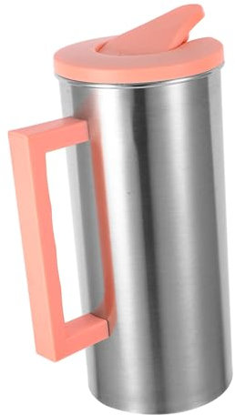COLLBATH Jarra De Agua Fría De Acero Inoxidable Grande Tapa Jarra para Hervidor para Bebidas a Prueba De Fugas Adecuado para Picnics y Cenas Color Rosa Nórdico