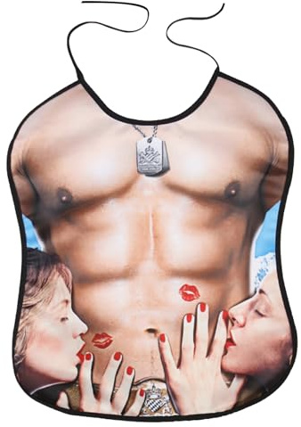 AffeGifts Lätzchen für Erwachsene Lustig, Lustige Bibs für Männer Erwachsenen Lätzchen Männer Waschbare Kleidung Schutzer Neuheit Bibs für Erwachsene Senior Elderly Party Geschenke (Natürlich Beige)
