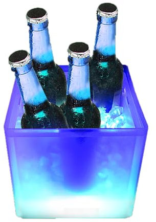 3.5L Eiskübel mit LED Farbwechsel Bunte Led Eiskübel für Flasche Sektkühler Led Multicolor Getränkebehälter Wasserdichter