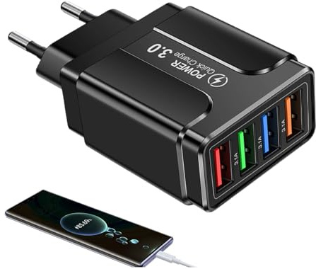 Bloc Prise USB | Bloc De Charge USB C avec Ports Multiples - Station Internationale Charge Rapide 4 Ports pour Téléphone Allemagne Italie Espagne