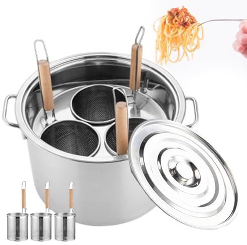 Ensemble d'inserts pour cuiseur à spaghetti 3/4 trous pour casseroles à pâtes commerciales en acier inoxydable, batterie de cuisine multifonction avec casserole de 35 cm/40 cm, machine de cuisson pour