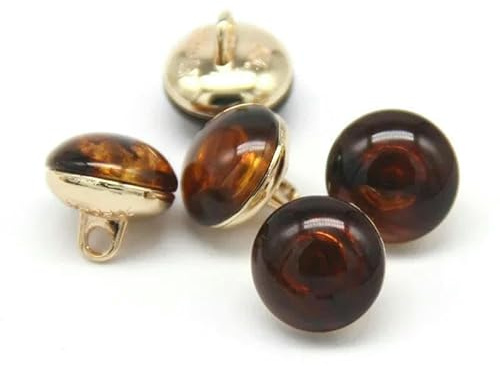 Runde, helle Katzenaugen, goldene Metallknöpfe für Kleidung, Kleidungsstücke, dekorative Vintage-Mantelknöpfe, Nähzubehör, Braun, 25 mm, 4 Stück