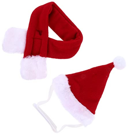 Toyvian 2stücke Weihnachtshut Hund Und Schal Set Haustier Kopfschmuck Party Kostüme Zubehör Für Kalte Winter Weihnachten Fotografie Spaziergänge