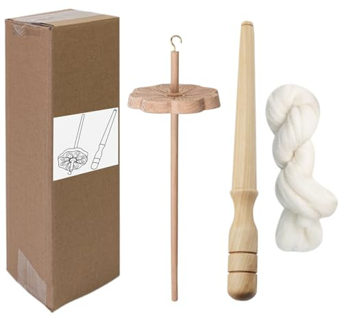 Fallspindel | Handspindel aus Holz | Handspindel mit künstlerischen Schnitzereien | Nähzubehör aus Holz | Drehspinner aus Wolle für Strickprojekte, Stricken
