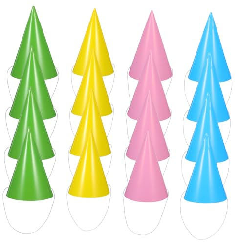 SHINEOFI 40 Piezas Gorros Cónicos de Color Sólido Ligeros y Cómodos para Cumpleaños Decoraciones y Celebraciones Infantiles