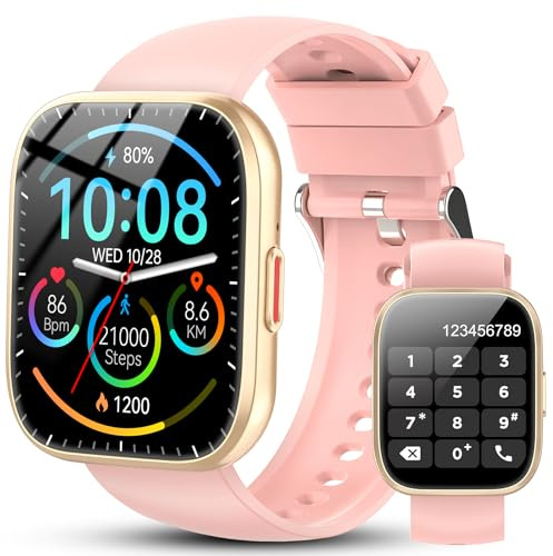 Ddidbi Smartwatch Uomo Donna, 1,85'' Orologio Smartwatch con Effettua/Risposta Chiamate, 112 Modalità Sportive Fitness Tracker con Sonno/Cardiofrequenzimetro, IP68 Smart Watch per Android iOS, Rosa