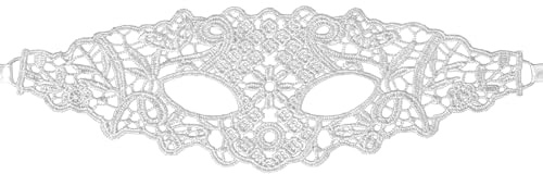 JewelryWe Masque Bal Masqué Femme Dentelle: Demi Masque Venitien Blanc en Dentelle Ajustable, Accessoire Soirée Carnaval Halloween Chic, Élégant et Confortable, Cadeau Anniversaire ou Fête