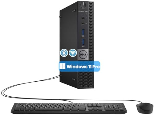 Dell OptiPlex 3040 Micro PC Mini Desktops, Intel Core 6th Gen 3.2GHz, 8 GB RAM, 256 GB SSD, WiFi, Bluetooth, Keyboard & Mouse, Windows 11 Pro (Renewed)