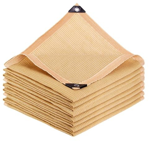Tela de protección solar para jardín, lona de malla duradera para exteriores para sombreado de verano, red cortavientos para balcón y cochera, color beige