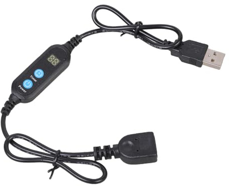Kfwfuaee Minuteur USB intelligent 5 V 2 A Entrée Interrupteur programmable pour ventilateurs de table aquariums pompes Solution d'économie d'énergie Câble avec arrêt automatique Lumière LED