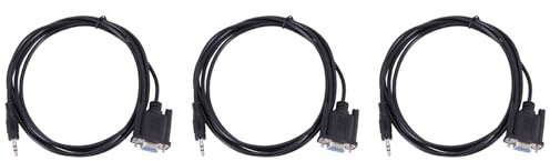 3X DB9 9 Pin VGA Female Cable,DB 9 Female to TRS 3.5mm (1/8In) TRS Stereo Male Serial Data Cable-6 Feet